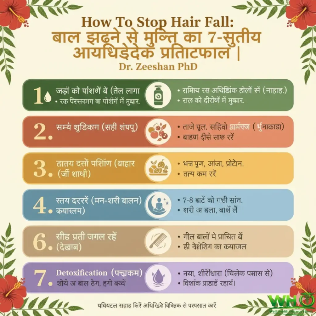 How To Stop Hair Fall: बाल झड़ने से मुक्ति का 7-सूत्रीय आयुर्वेदिक प्रोटोकॉल | Dr. Zeeshan PhD 2 How To Stop Hair Fall