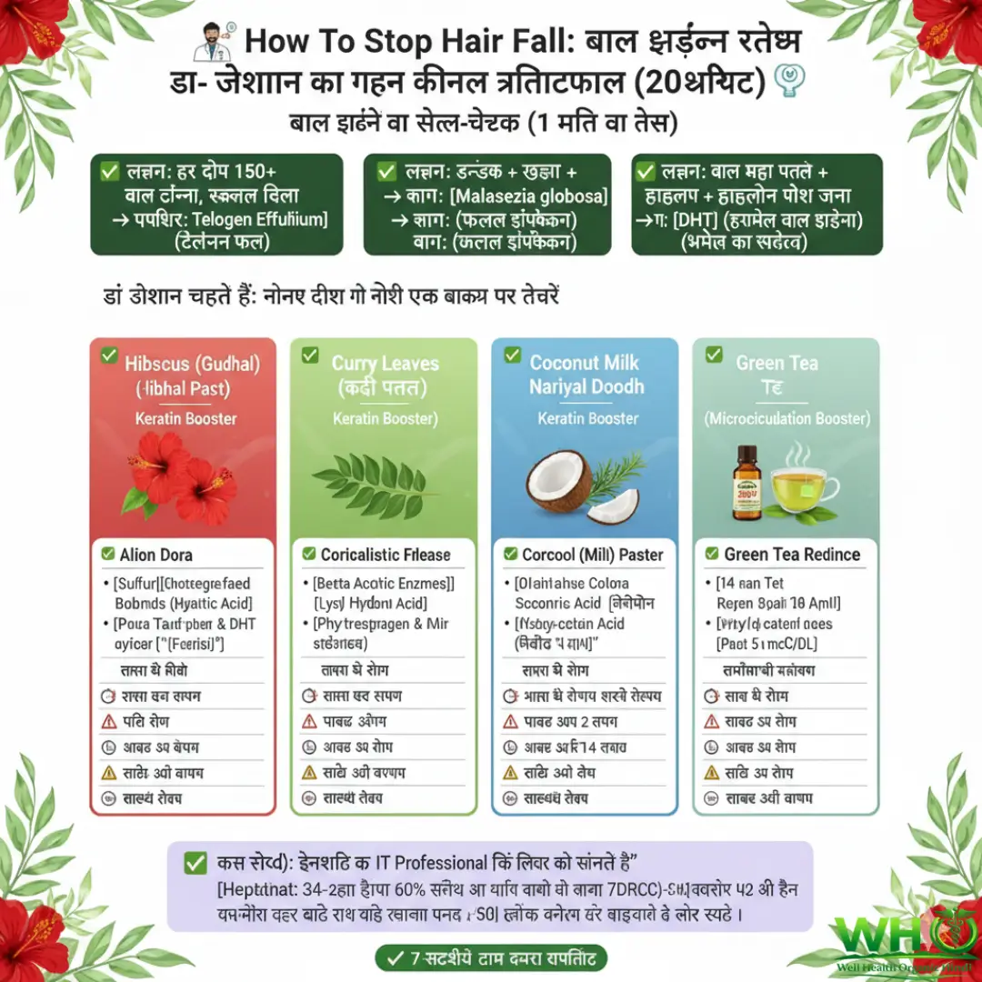 How To Stop Hair Fall: बाल झड़ने से मुक्ति का 7-सूत्रीय आयुर्वेदिक प्रोटोकॉल | Dr. Zeeshan PhD 4 How To Stop Hair Fall 2